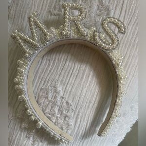 MRS Headband for Bride with pearls headpiece